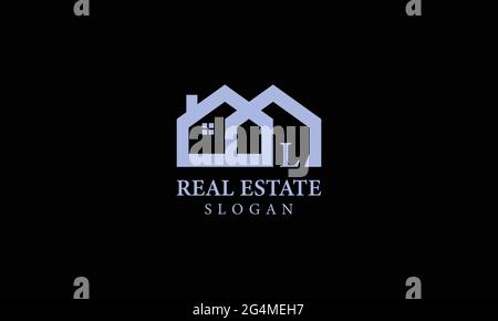 Alphabet L Immobilien Monogramm Vektor Logo Design, Buchstabe L Haus Icon Vorlage Stock Vektor
