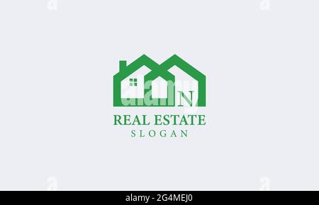 Alphabet N Real Estate Monogram Vektor Logo Design, Buchstabe N Haus Symbol Vorlage Stock Vektor
