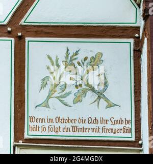 Historisches Linz an der Rine mit bunten Fachwerkhäusern, Rheinland-Pfalz, Gemrany Stockfoto