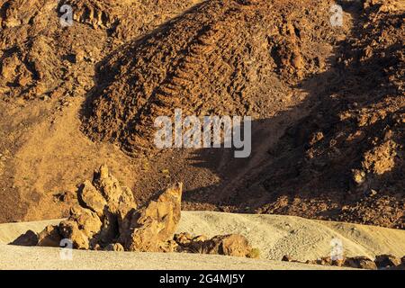 Vulkanlandschaften im Minas de San Jose, Nationalpark Las Canadas del Teide, Teneriffa, Kanarische Inseln, Spanien Stockfoto