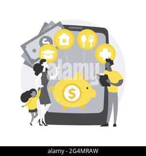Familienbudget Planung abstraktes Konzept Vektor Illustration. Stock Vektor