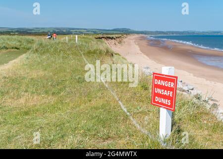 Montrose, Angus, Schottland, Großbritannien, 22. Juni 2021: In dieser Woche findet die PGA Europro Tour - The Eagle Orchid Scottish Masters - im Montrose Golf Links statt. Spielen auf dem fünftältesten Golfplatz der Welt. (Kurs 1562) heute nahmen die Profis an der Pro-am-Veranstaltung Teil, mit dem Hauptturnier, das morgen beginnt, mit dem ersten Abschlag um 0630 Uhr, werden die Profis um einen Anteil des £49,235 Preisfonds spielen. (Credit-Barry Nixon/Alamy Live News) Stockfoto