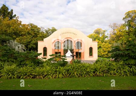 Das Konservatorium in Fitzroy Gardens Stockfoto