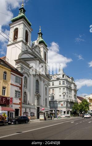 Die sic-Kirche ist eine Kirche in Wien, die 1642 von Ferdinand III. Für die Erhaltung Wiens vor der Pest erbaut wurde. Stockfoto