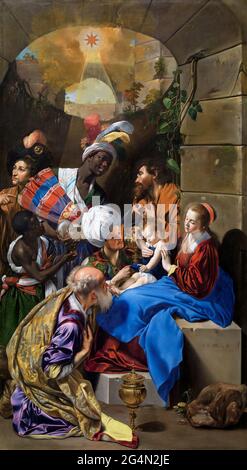 Die Anbetung der Könige von Fray Juan Bautista Maíno (1581-1649), Öl auf Leinwand, 1612-14 Stockfoto