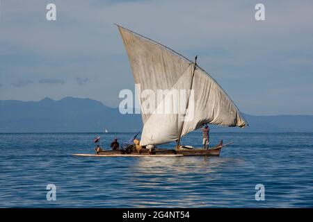 Vezo-Fischer vor der Küste Madagaskars Stockfoto