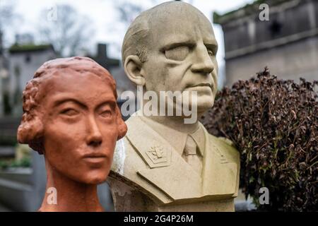 Ehemann und Ehefrau von Famille Scapini, einem französischen Beamten, der im 2. Weltkrieg mit den Nazis zusammenarbeitete Stockfoto