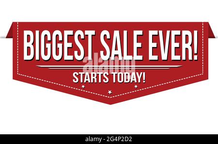 Größter Verkauf jemals Banner-Design auf weißem Hintergrund, Vektor-Illustration Stock Vektor