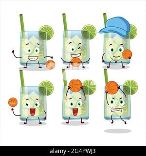 Talentierte guaro Zeichentrickfigur als Basketballathlet. Vektorgrafik Stock Vektor