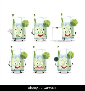 Cartoon-Figur von guaro mit verschiedenen Chef-Emoticons. Vektorgrafik Stock Vektor