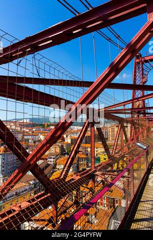 Portugalete Stadt innen von Vizcaya Brücke in Spanien Stockfoto