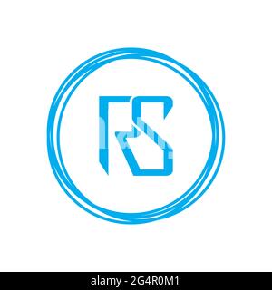 RS-Logo Alphabet Design-Symbol Vektor-Symbol Stockfoto