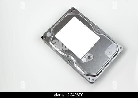 Computerfestplatte. Draufsicht. Speicherplatz kopieren. Stockfoto