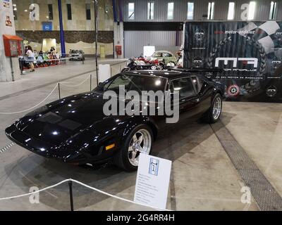 1974 De Tomaso Pantera. Retro Malaga 2021, Andalusien, Spanien. Stockfoto