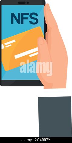 Menschliche Hand hält Smartphone Stock Vektor