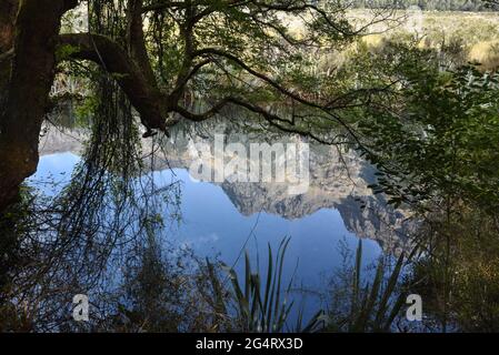 Mirror Lake in der Nähe von queenstown NZ Stockfoto