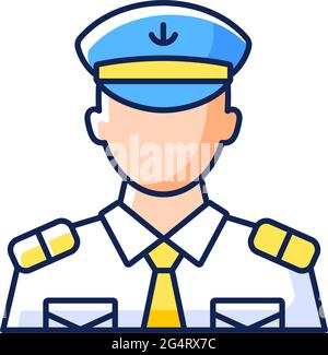 RGB-Farbsymbol für den männlichen Chief Officer Stock Vektor