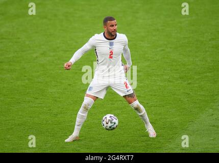 London, Großbritannien. 22. Juni 2021 - England gegen Schottland - UEFA Euro 2020 Gruppe-D-Spiel - Wembley - London Kyle Walker, Englands, während des Euro 2020-Spiels gegen die Tschechische Republik. Bildnachweis : © Mark Pain / Alamy Live News Stockfoto