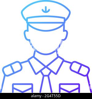 Männlicher Chief Officer Gradient lineares Vektor-Symbol Stock Vektor
