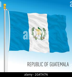 Offizielle Nationalflagge Guatemalas, amerikanisches Land, Vektorgrafik Stock Vektor