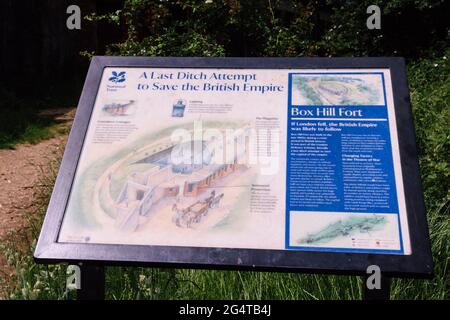 Box Hill Fort A National Trust Site, Surrey Hills, England, Großbritannien, Tagsüber Sommer Juni 2021 Stockfoto