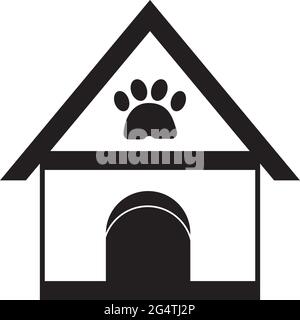 Hundehaus-Logo mit weißem Hintergrund Vektor Stock Vektor