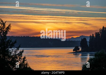 Pacific Northwest Sunrise Stockfoto