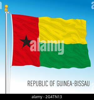 Guinea Bissau offizielle Nationalflagge, afrikanisches Land, Vektorgrafik Stock Vektor