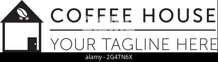 Kaffeehaus Logo Vorlage mit schwarzem Hintergrund Vektor Stock Vektor