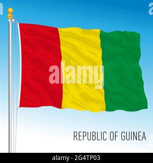 Offizielle Nationalflagge Guinea, afrikanisches Land, Vektorgrafik Stock Vektor