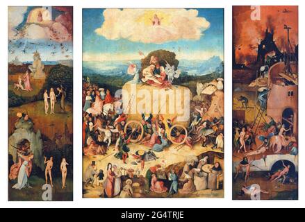 Der Haywain-Triptychon von Hieronymus Bosch (um 1450-1516), Öl auf Tafel, 1512-15 Stockfoto