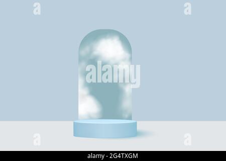 Display-Plattform für kosmetische Produkte, Vitrine.Abstraktes realistisches zylindrisches Podium. Stock Vektor