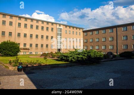 Gedenkstätte Berlin-Hohenschonhausen, ehemaliges Gefängnis der Staatspolizei Stasi während der kommunistischen Ära. Stockfoto