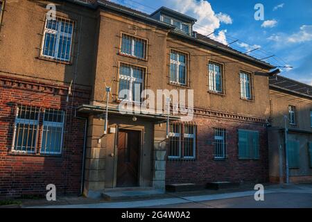 Gedenkstätte Berlin-Hohenschonhausen, ehemaliges Gefängnis der Staatspolizei Stasi während der kommunistischen Ära. Stockfoto