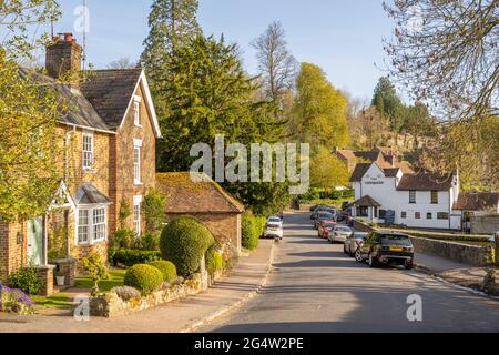 Blick auf Old Loose Hill, im Dorf Loose in der Nähe von Maidstone Kent Stockfoto