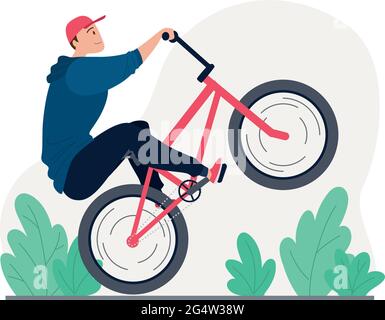 Junger Mann auf einem bmx-Fahrrad Stock Vektor