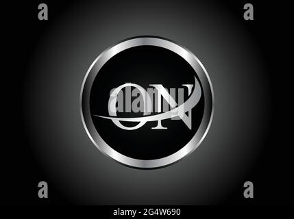 Silberner Buchstabe AUF Metallkombination Alphabet Logo Icon Design mit grauer Farbe auf Schwarz-Weiß-Gradienten-Design für ein Unternehmen oder Unternehmen Stock Vektor
