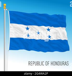 Offizielle Nationalflagge Honduras, zentralamerikanisches Land, Vektorgrafik Stock Vektor