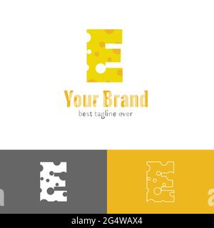 Drei Arten von Käse Buchstaben gemischt mit Anfangsbuchstaben Logo Stock Vektor