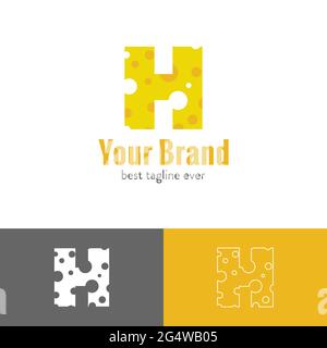 Drei Arten von Käse Buchstaben gemischt mit Anfangsbuchstaben Logo Stock Vektor