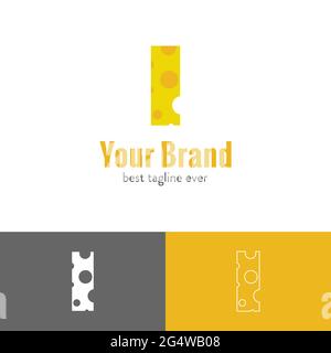 Drei Arten von Käse Buchstaben gemischt mit Anfangsbuchstaben Logo Stock Vektor