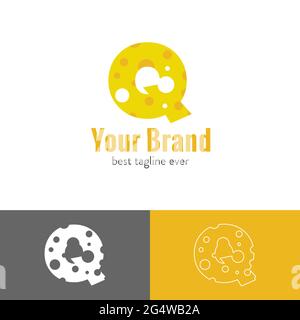 Drei Arten von Käse Buchstaben gemischt mit Anfangsbuchstaben Logo Stock Vektor