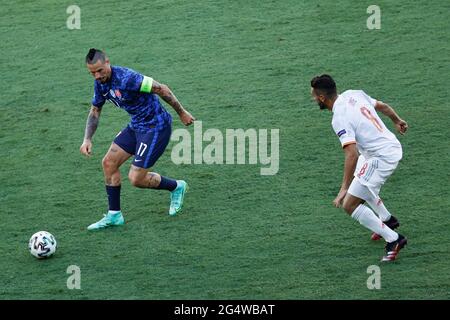 Marek Hamsik aus der Slowakei während der UEFA Euro 2020, Gruppe E Fußballspiel zwischen der Slowakei und Spanien am 23. Juni 2021 im La Cartuja Stadion in Sevilla, Spanien - Foto Joaquin Corchero / Spanien DPPI / DPPI / LiveMedia Stockfoto