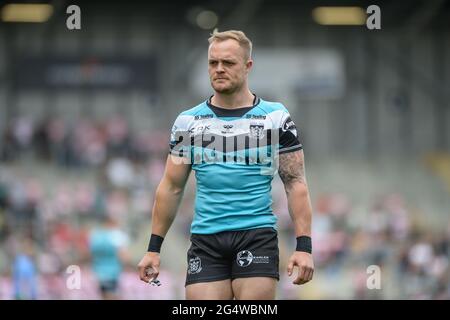 Leigh, England - 19. Juni 2021 - Adam Swift (21) von Hull FC während der Rugby League Betfred Super League Leigh Centurions gegen Hull FC im Leigh Sports Village Stadium, Leigh, Großbritannien Dean Williams/Alamy Live News Stockfoto