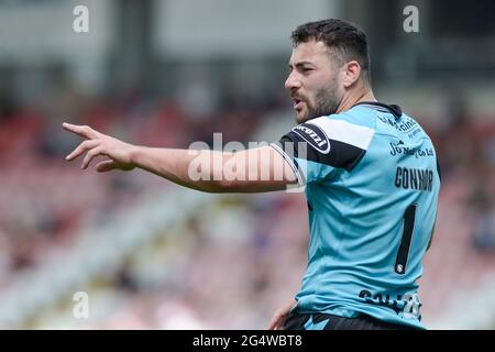 Leigh, England - 19. Juni 2021 - Jake Connor (1) von Hull FC während der Rugby League Betfred Super League Leigh Centurions gegen Hull FC im Leigh Sports Village Stadium, Leigh, Großbritannien Dean Williams/Alamy Live News Stockfoto