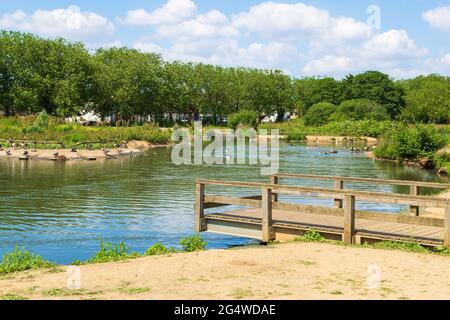 Jubilee Pond, Wanstead Wohnungen, Park, Forest Gate, E7, London, großbritannien Stockfoto