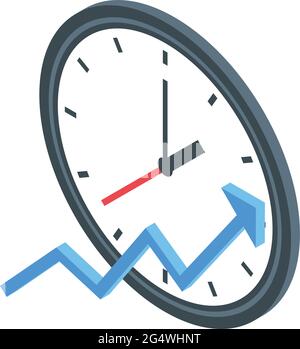 Wanduhr Symbol isometrischer Vektor. Uhr zu Hause. Innenuhr im Büro Stock Vektor