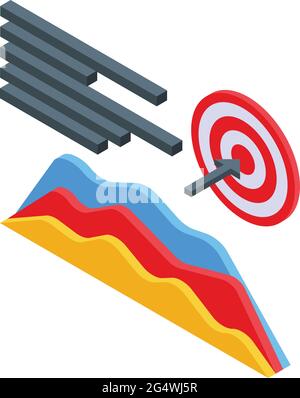 Symbol für Handelsdiagramm isometrischer Vektor. Währung der Aktienkursen. Marktanalyse Stock Vektor