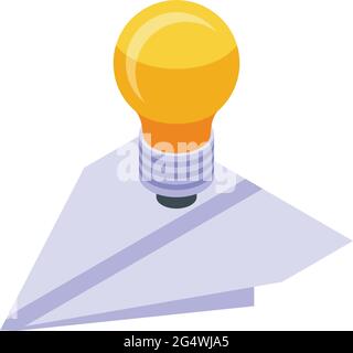 Isometrischer Vektor des Ideensymbols der Papierebene. Business-Flugzeug Origami. Kunst Webdesign Stock Vektor