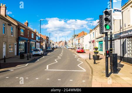 Nordostansicht der Front Street, Newbiggin-by-the-Sea, Northumberland Stockfoto